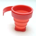 Silicon foldable mug with lid and handle